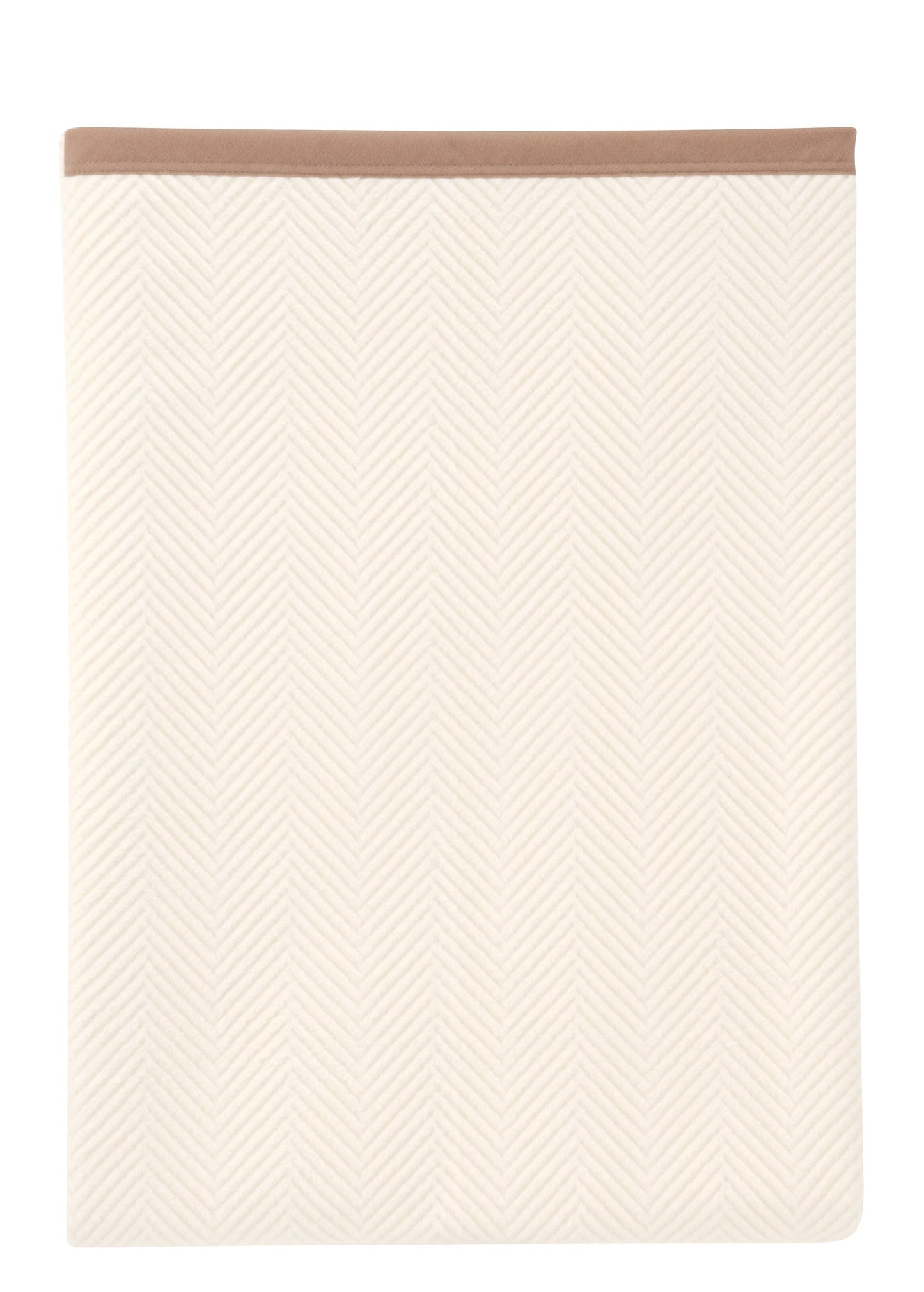 ヘリンボン・コットンブランケット<ベージュ>