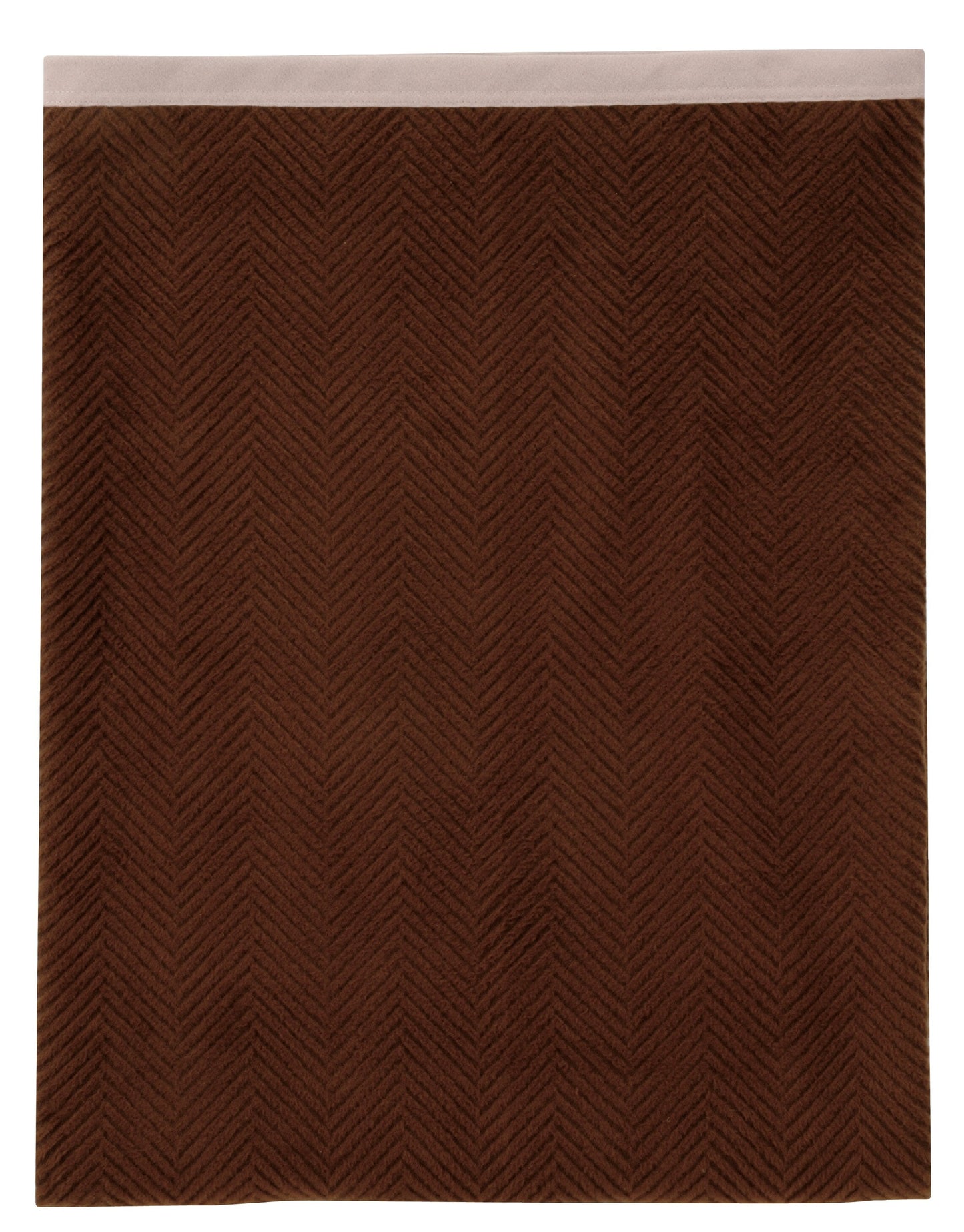 ヘリンボン・コットンブランケット<ブラウン>