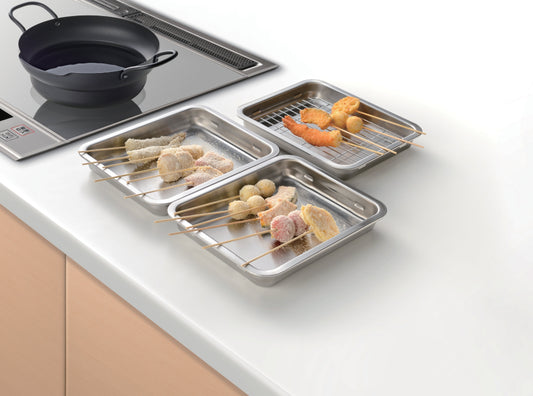 <燕三>重ねて使えるステンレス角型バットセット