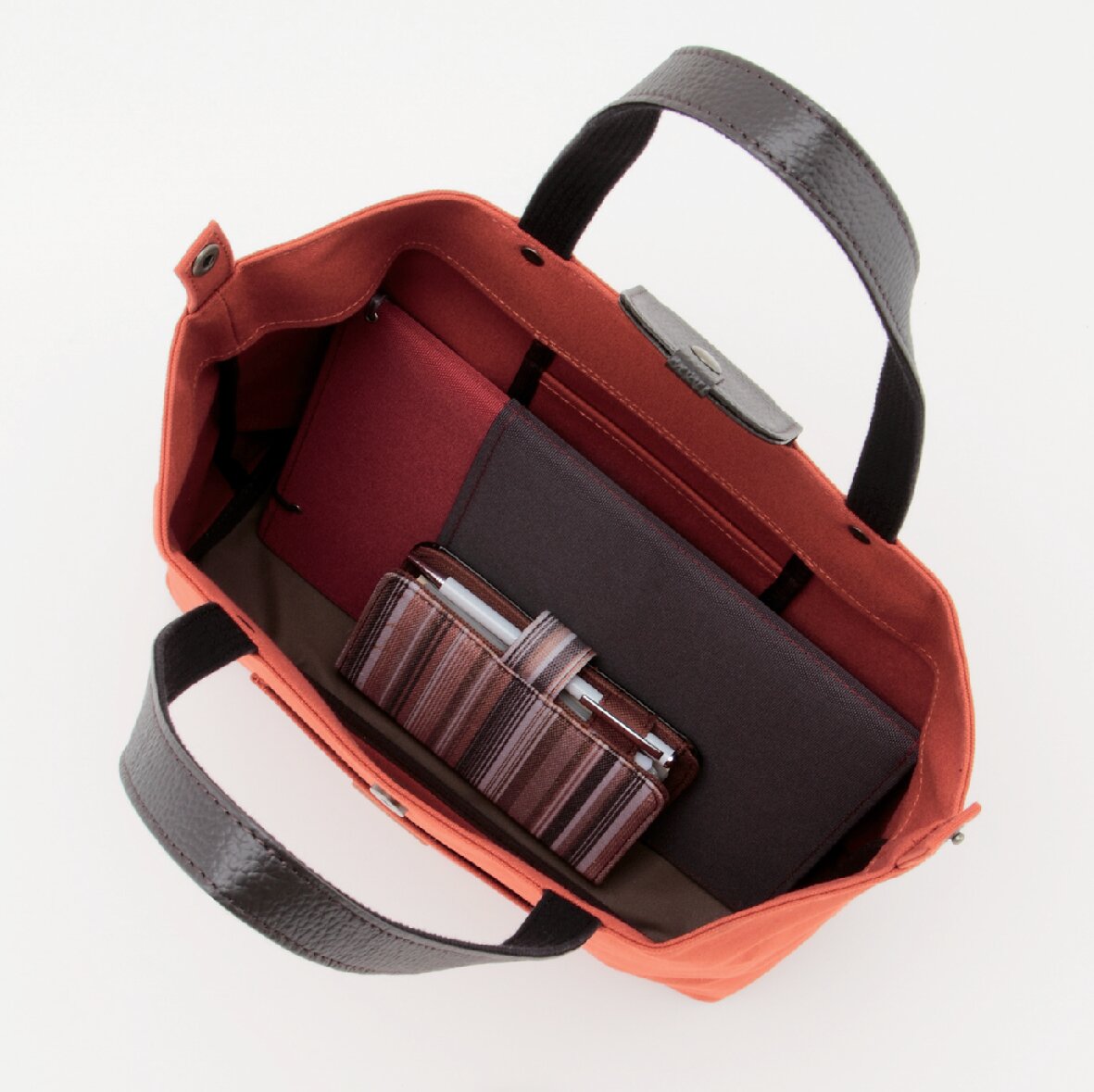 <Hal>倉敷産帆布x姫路レザー Aライントート<テラコッタ>