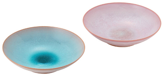 <Hagi ware> Pair of large glass bowls