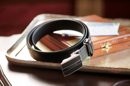 <タケオ ニシダ>メンズベルト バックルタイプ(ブラック)