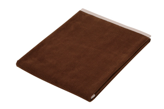 Herringbone Cotton Blanket (Brown)