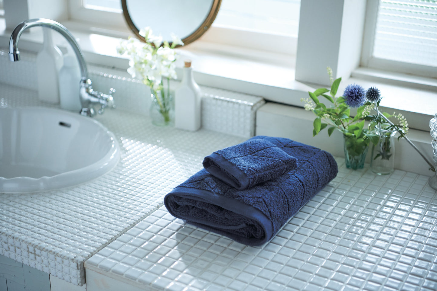 Fergana Cotton Imabari Towel Set (Navy)