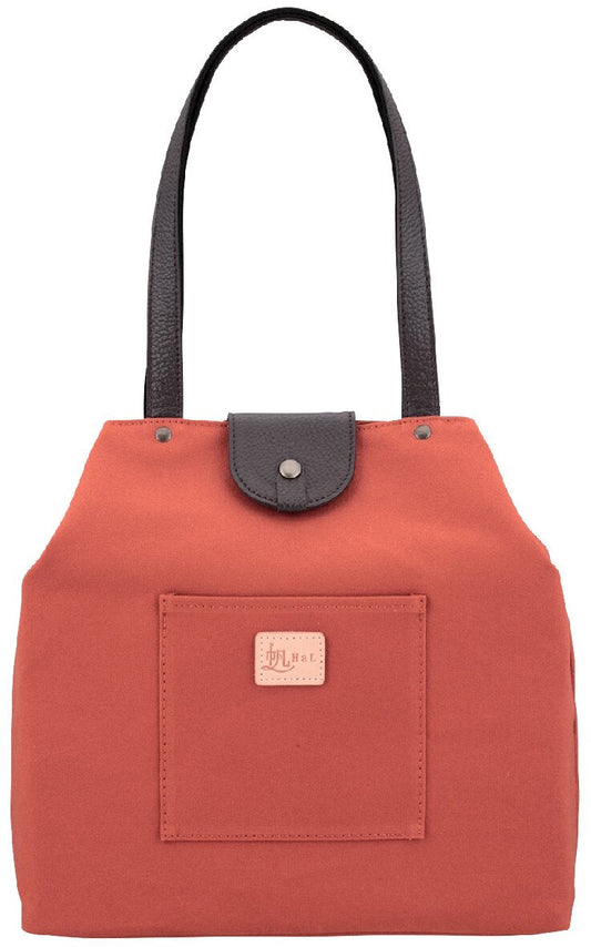 ＜Hal＞ Kurashiki canvas x Himeji leather A-line tote ＜Terracotta＞