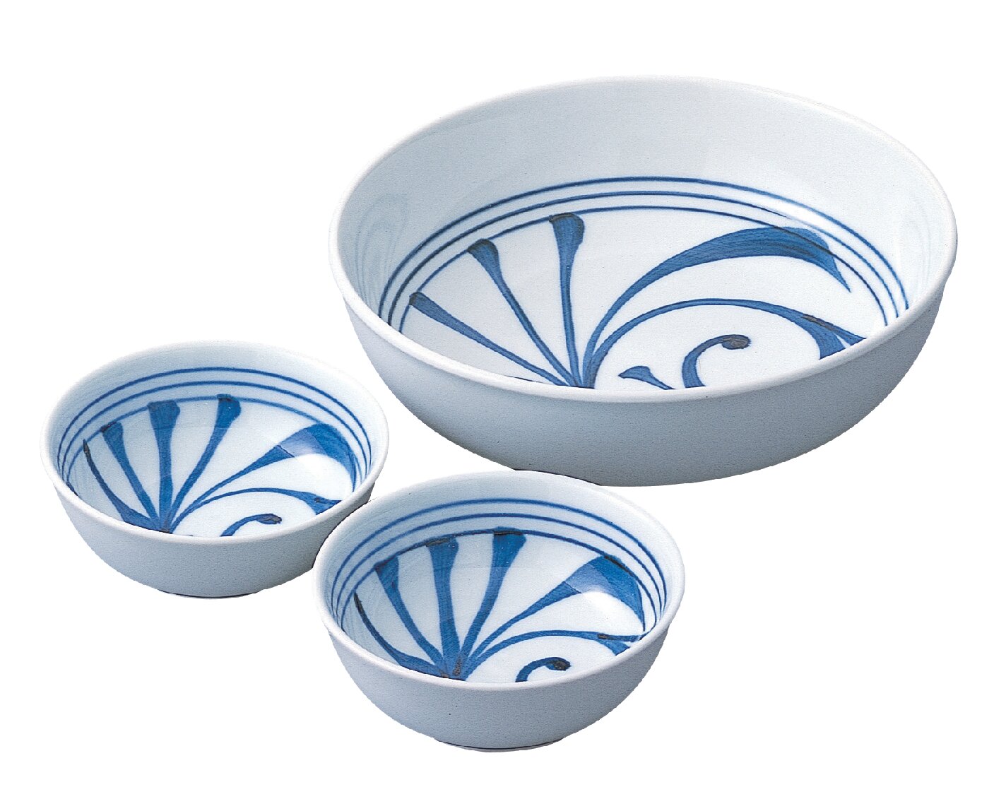 &lt;Tobe ware&gt; Gosu arabesque flat bowl and small bowl set