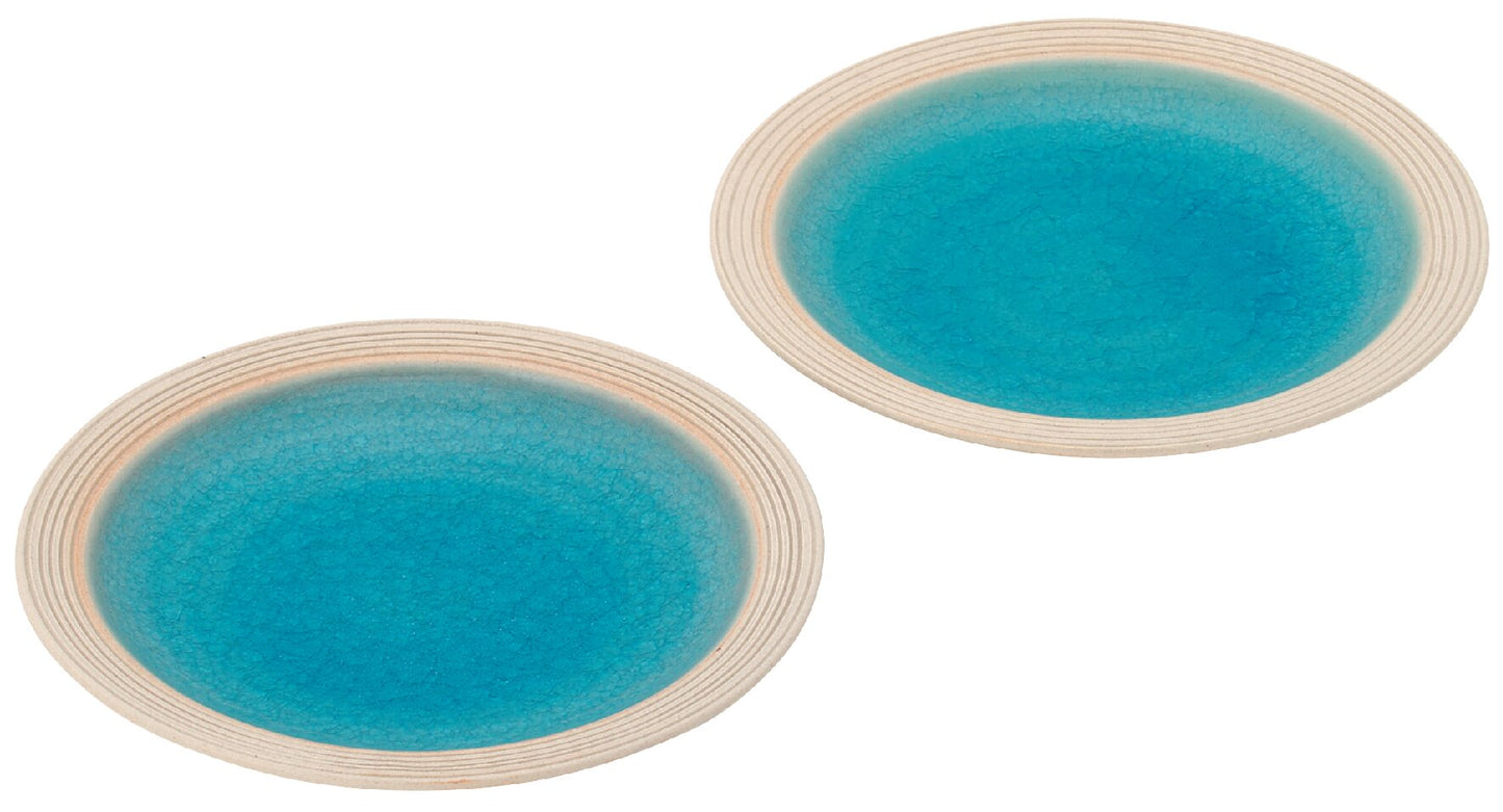 ＜Seto ware＞ Turkish blue pair of plates