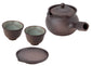 Yakishime tea set, small, with lid and tray