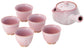 ＜Hagi ware＞ Tea utensil set ＜Peach color＞