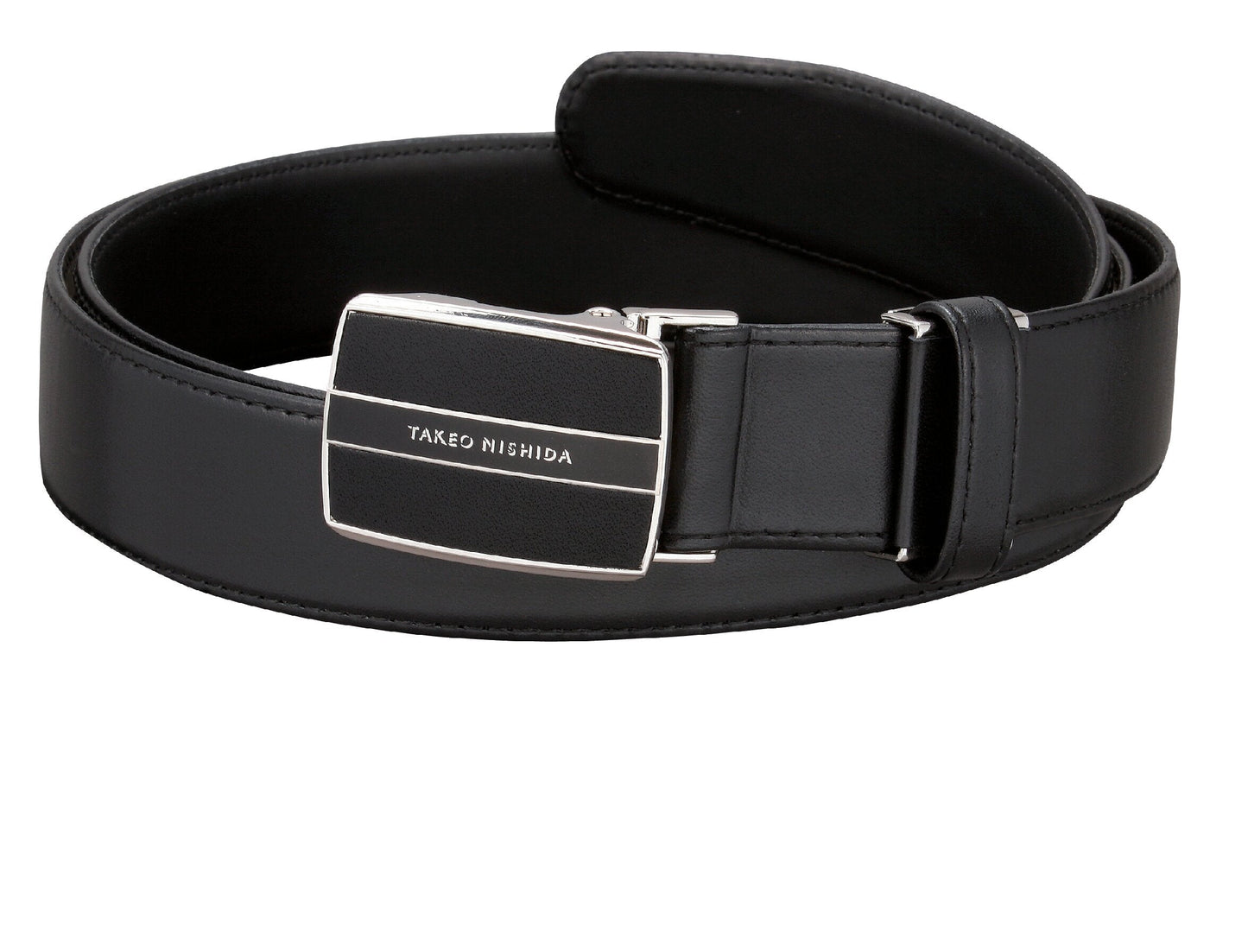 &lt;Takeo Nishida&gt; Men's belt, buckle type (black)